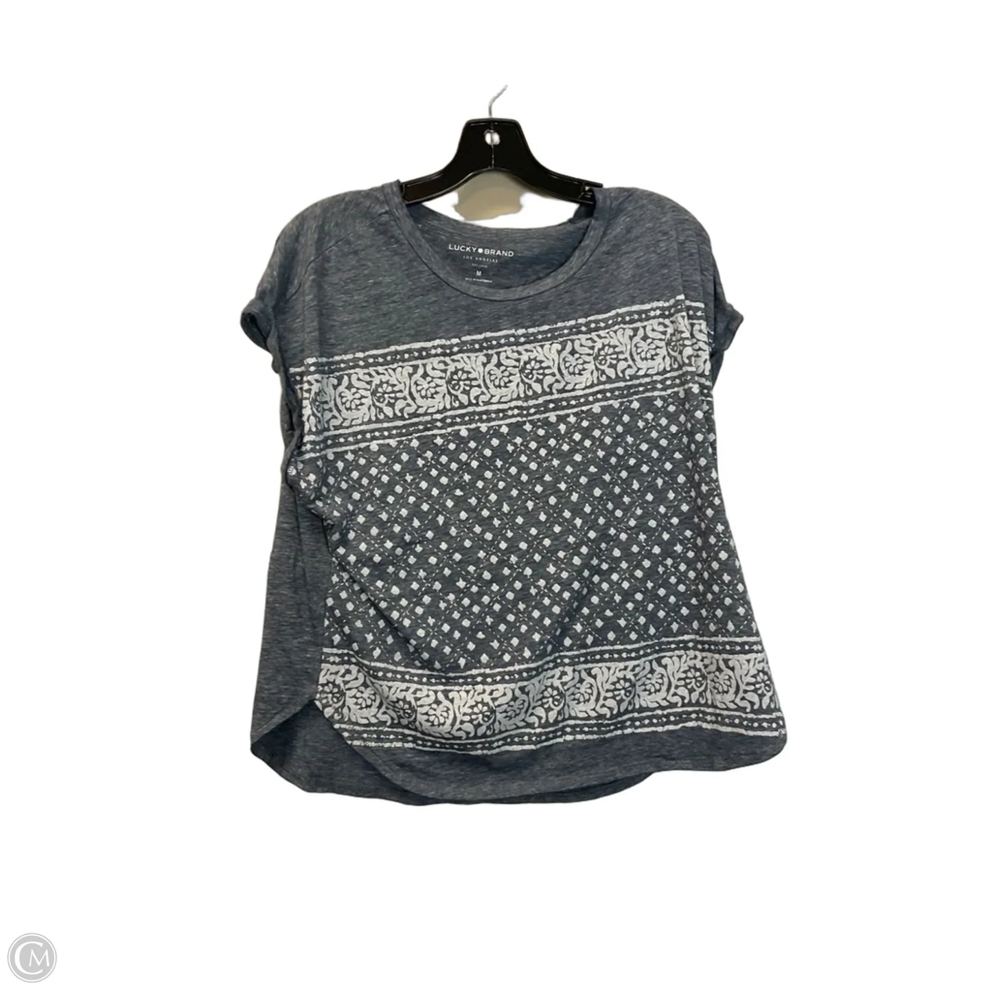 Top Short Sleeve Basic By Lucky Brand In Grey, Size: M