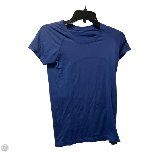 Athletic Top Short Sleeve By Lululemon In Blue, Size: 6