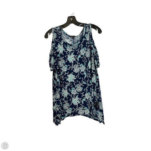 Top Short Sleeve By Sami & Jo In Blue & White, Size: Xl