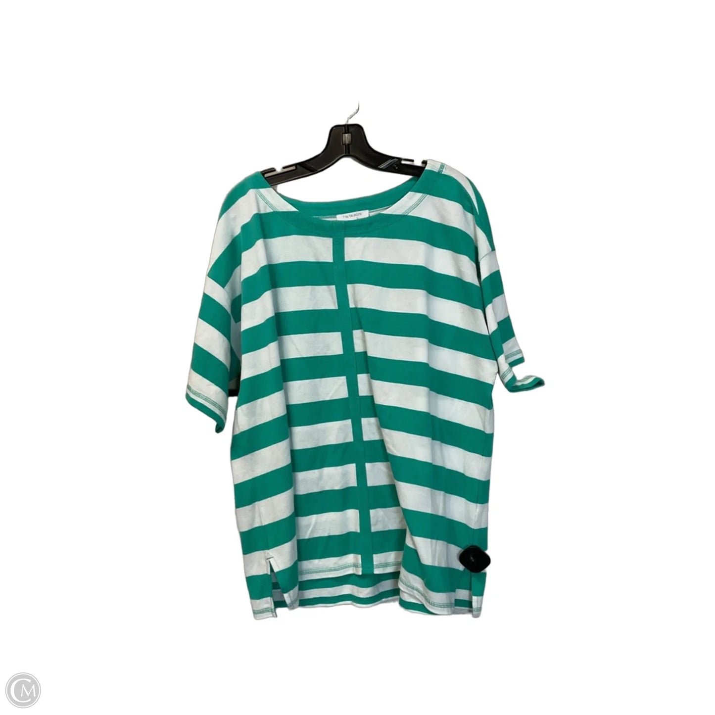 Top Short Sleeve Basic By Talbots In Striped Pattern, Size: 2x
