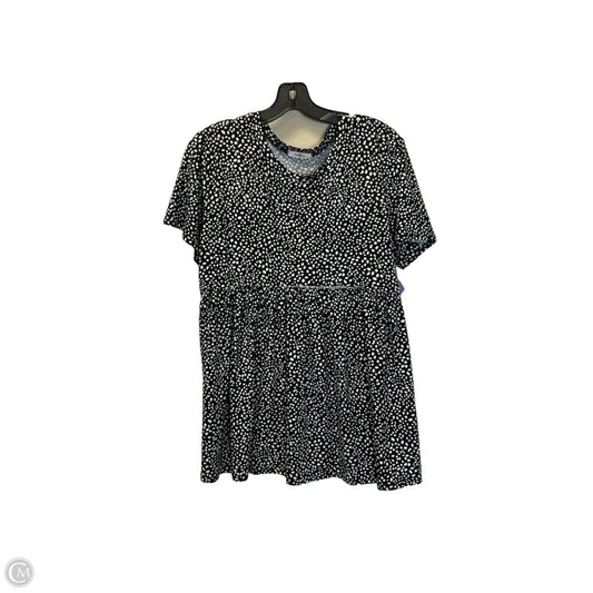 Top Short Sleeve By Geegee In Black & White, Size: L