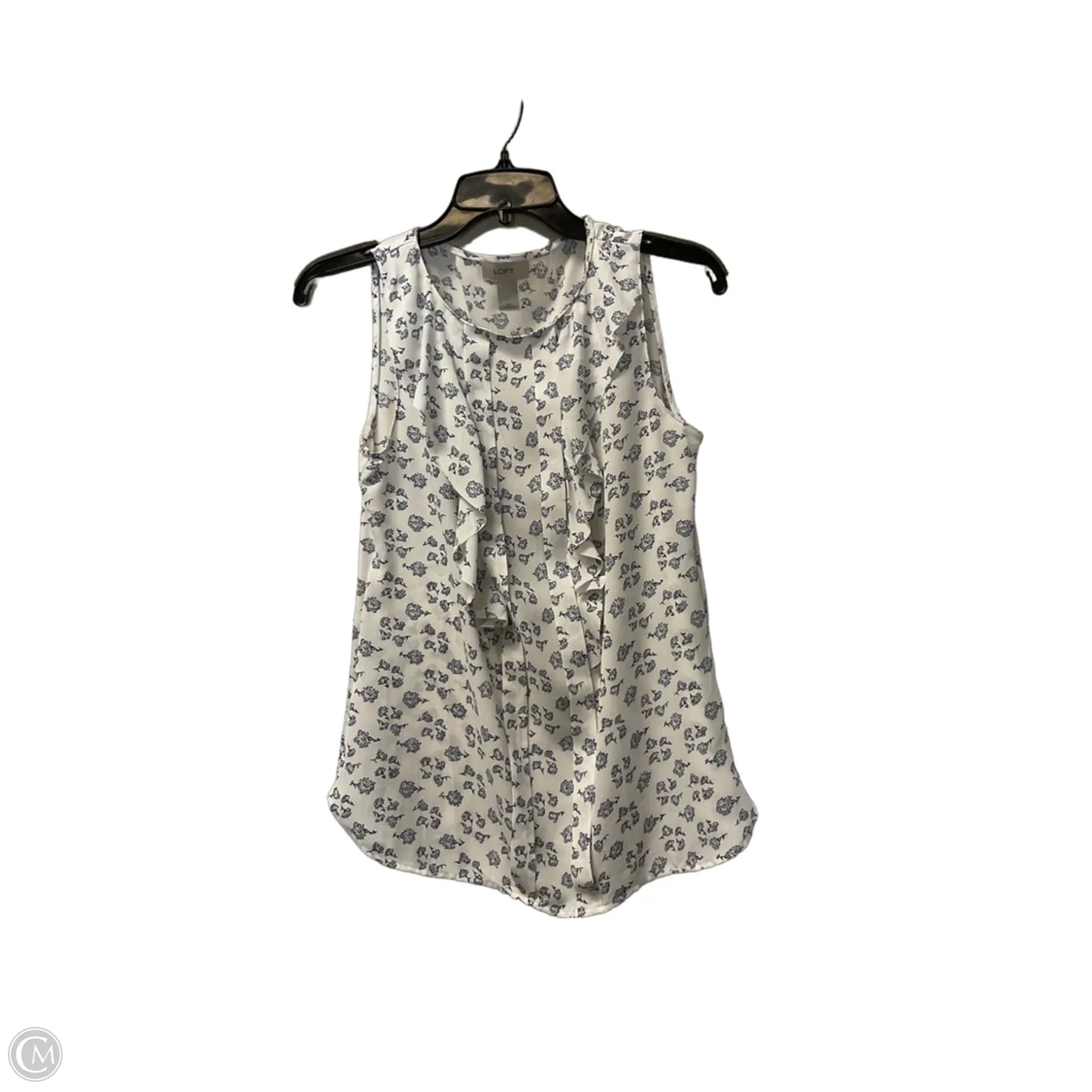 Top Sleeveless By Loft In Blue & White, Size: Xs