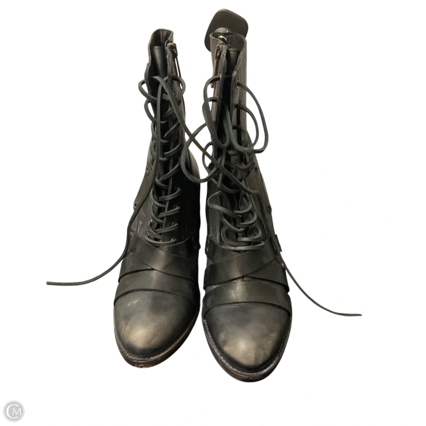 Boots Ankle Heels By Clothes Mentor In Black, Size: 9