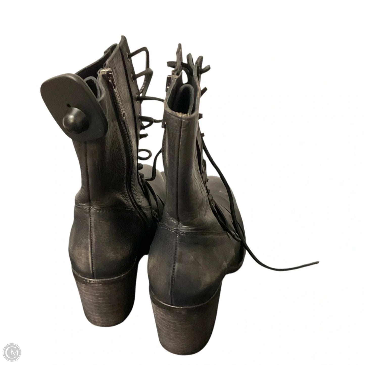 Boots Ankle Heels By Clothes Mentor In Black, Size: 9