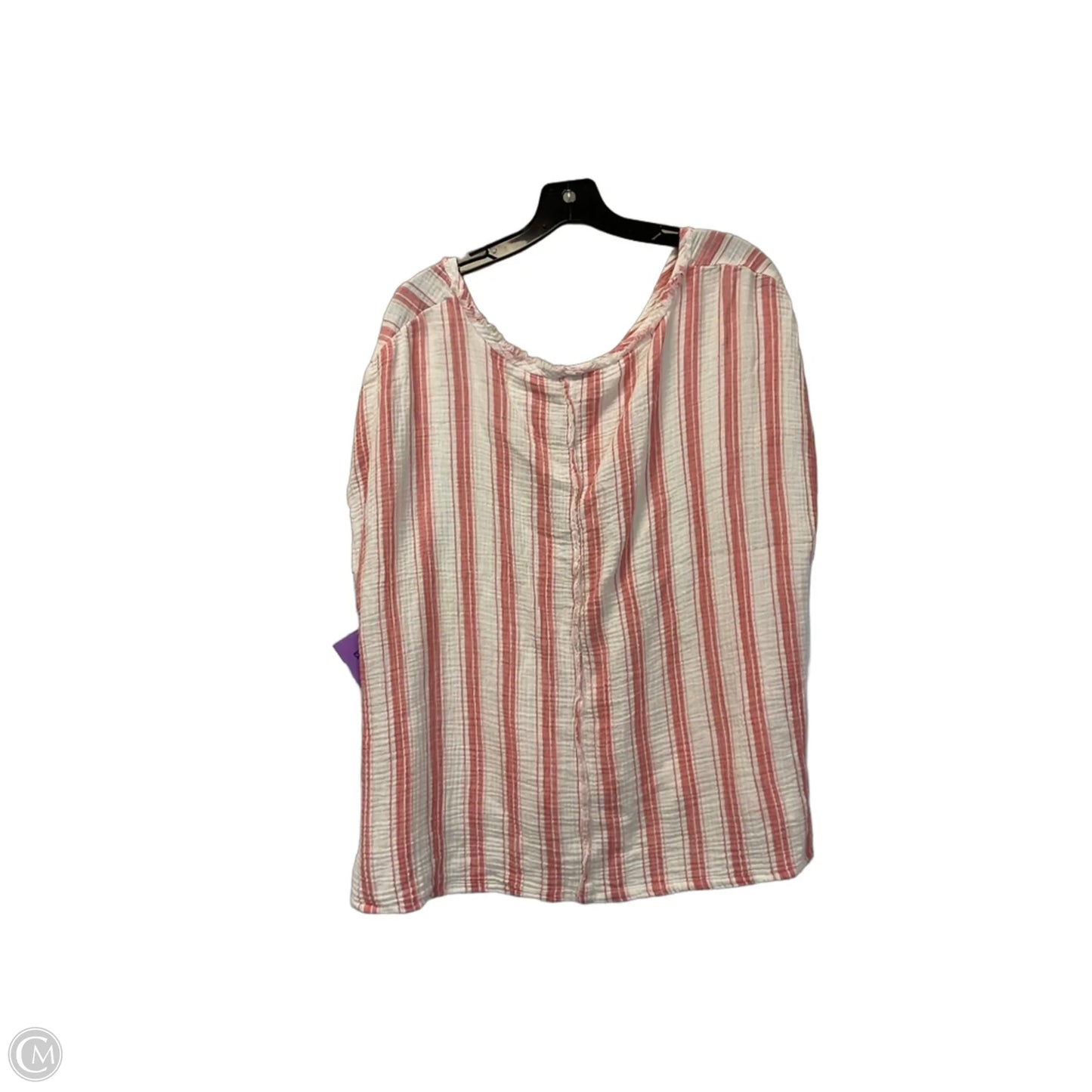 Top Short Sleeve By Wonderly In Striped Pattern, Size: 1x