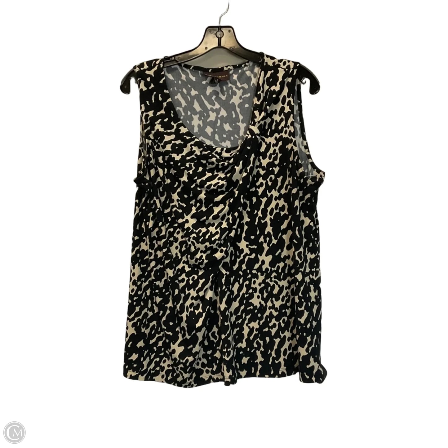Top Sleeveless By Dana Buchman In Black & White, Size: L