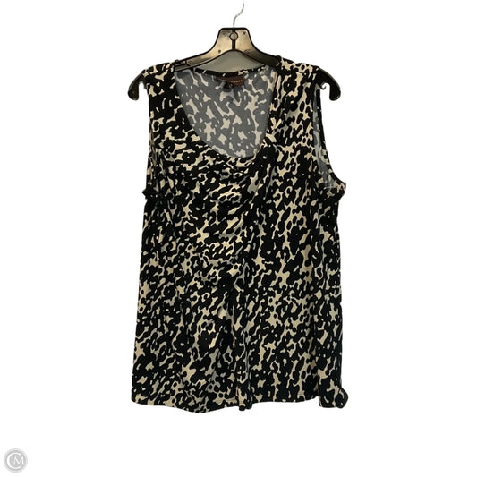 Top Sleeveless By Dana Buchman In Black & White, Size: L