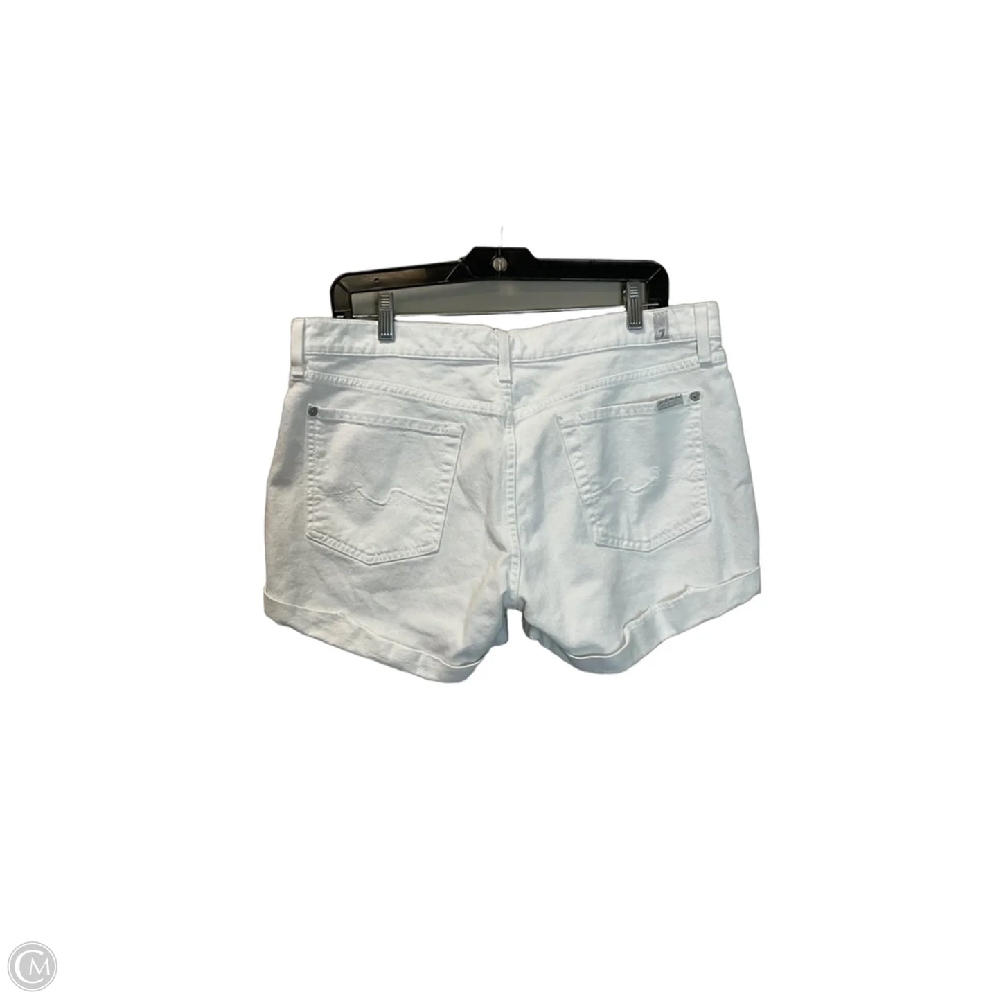 Shorts By 7 For All Mankind In White Denim, Size: 12