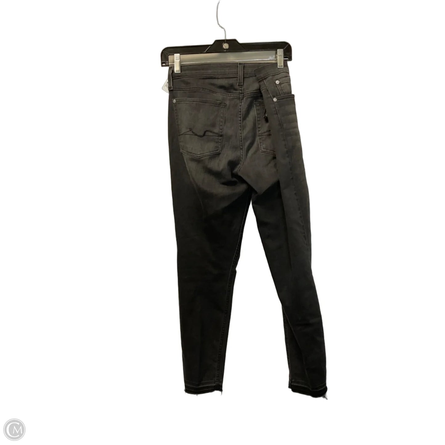Jeans Skinny By 7 For All Mankind In Black Denim, Size: 12