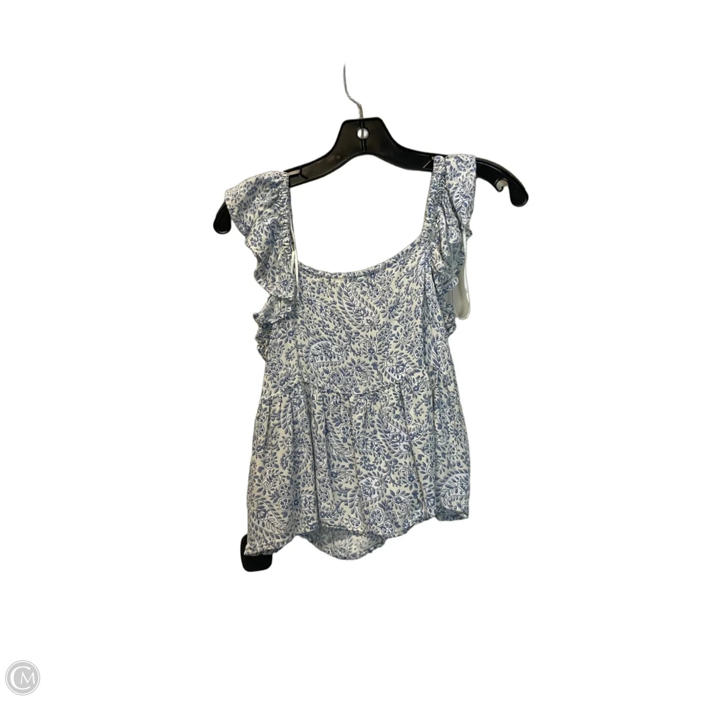 Top Short Sleeve By Patrons Of Peace In Blue & White, Size: S