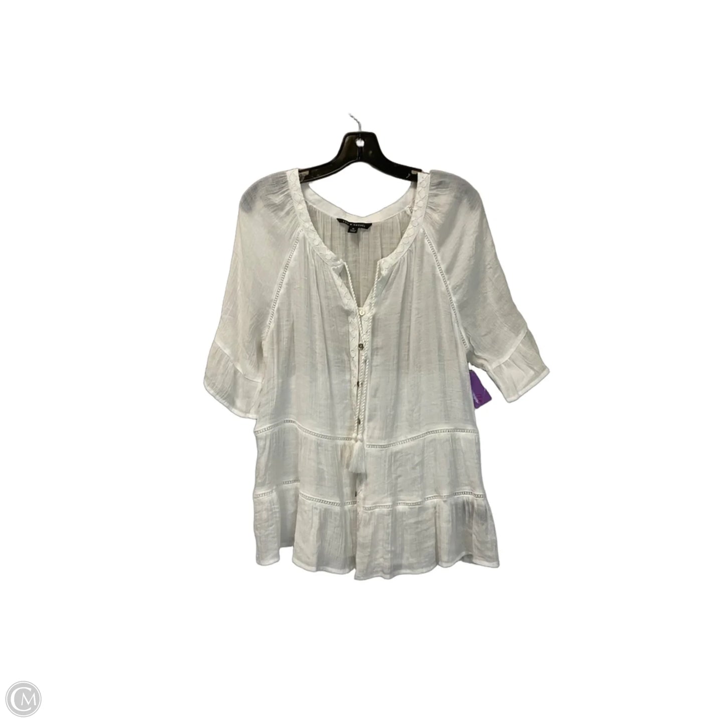 Top Short Sleeve By Zac And Rachel In White, Size: Xl