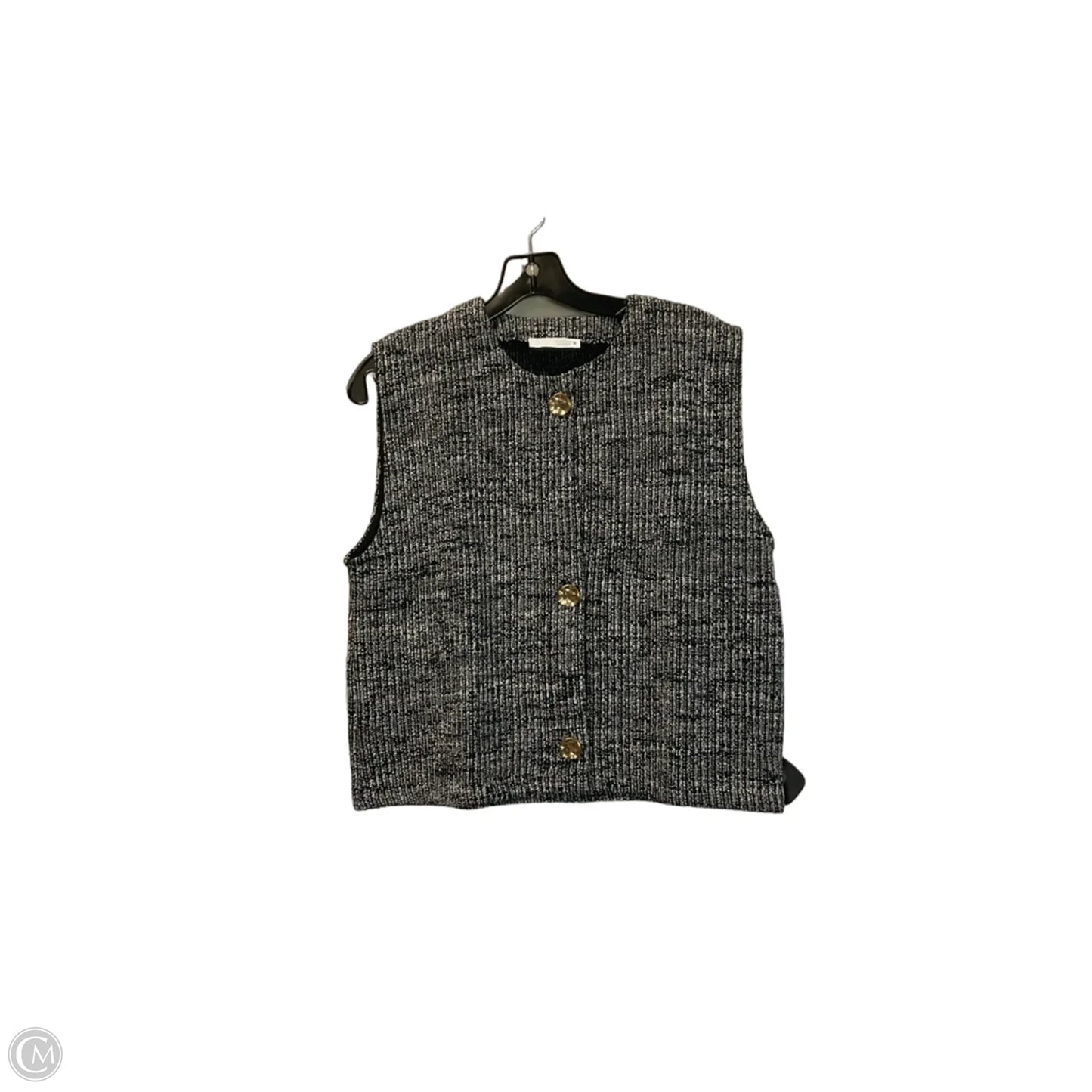 Top Sleeveless By Zara In Black & White, Size: M