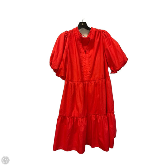 Dress Casual Midi By Chicsoul In Red, Size: 1x
