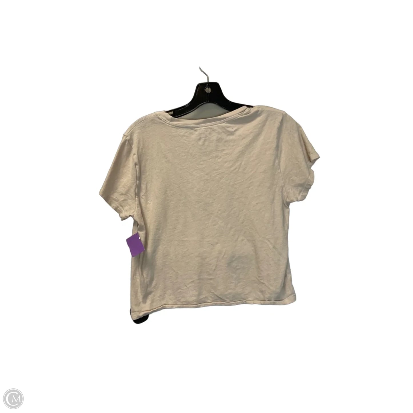 Top Short Sleeve Basic By American Eagle In Cream, Size: S