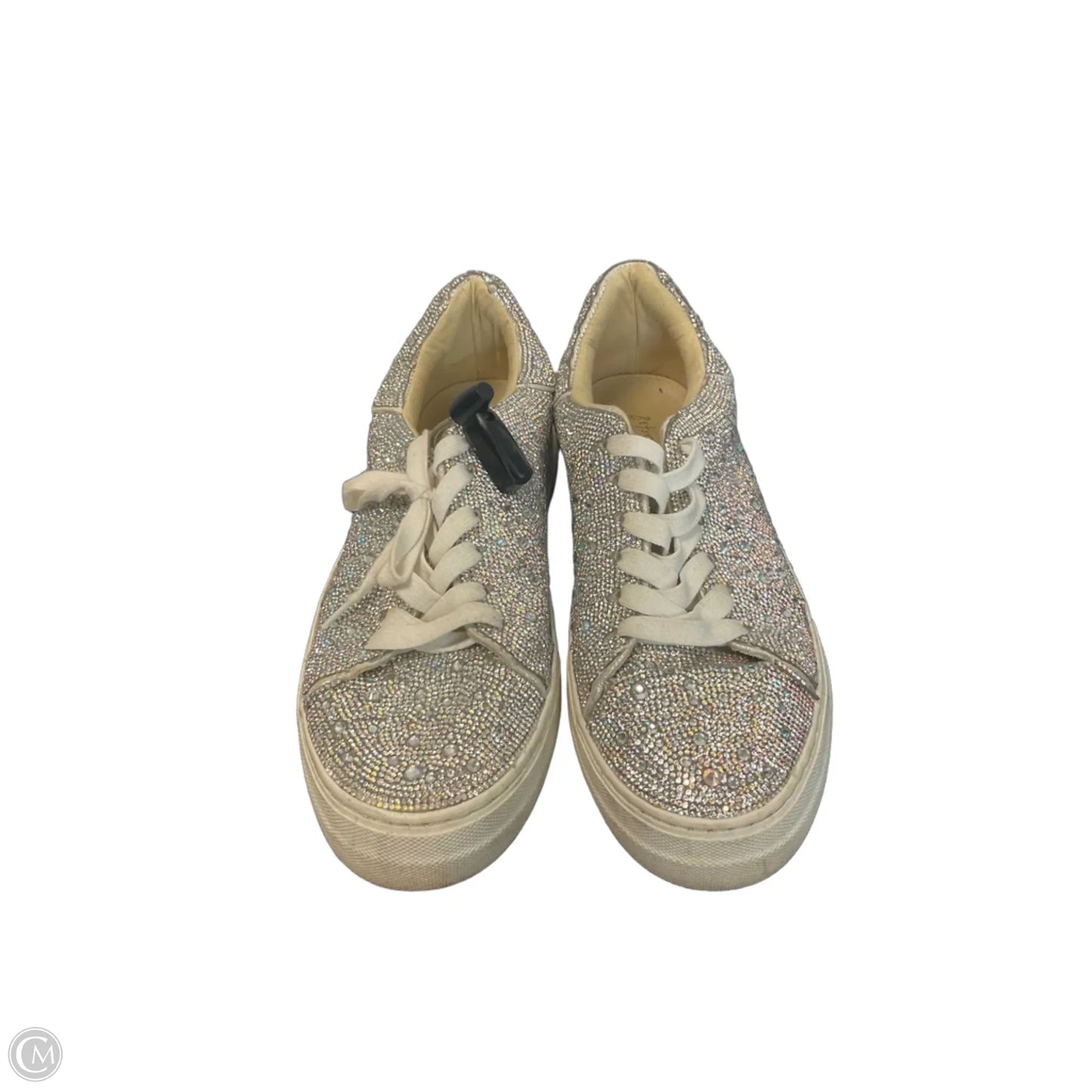 Shoes Sneakers By Betsey Johnson In Silver, Size: 10