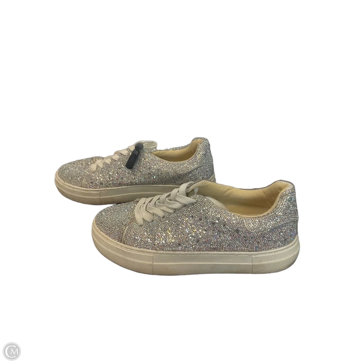 Shoes Sneakers By Betsey Johnson In Silver, Size: 10