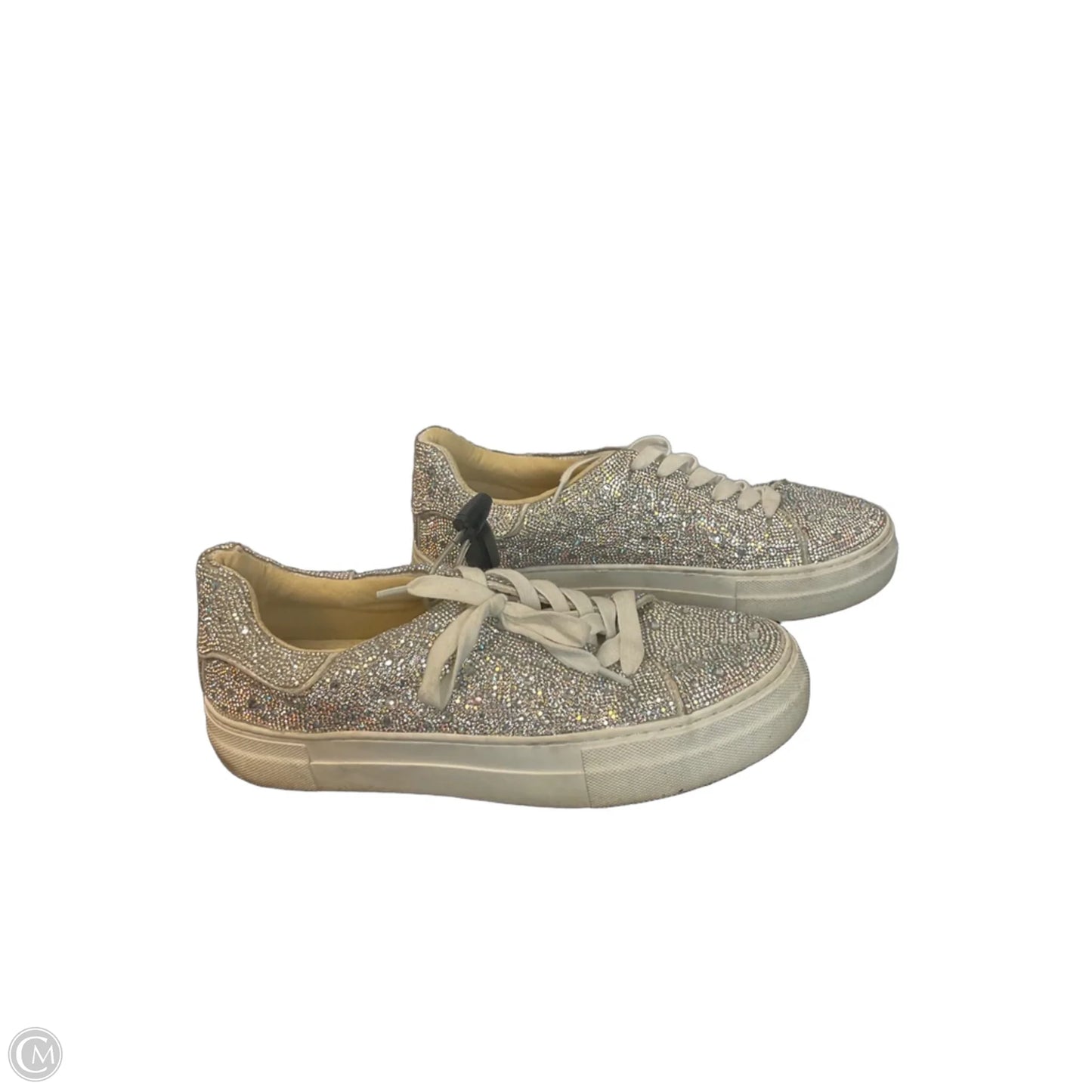 Shoes Sneakers By Betsey Johnson In Silver, Size: 10