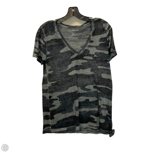Top Short Sleeve Basic By Lucky Brand In Camouflage Print, Size: Xs