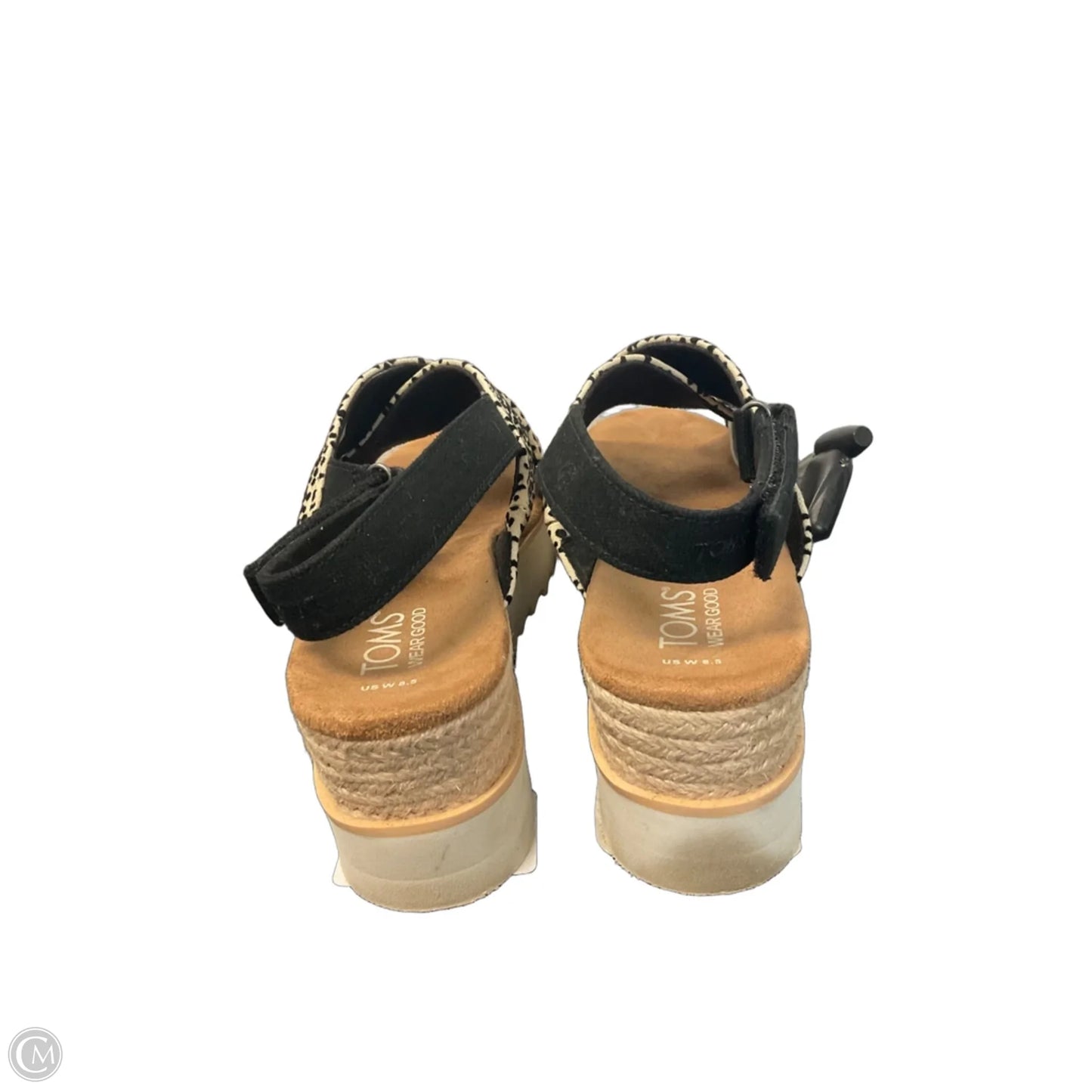 Sandals Heels Platform By Toms In Black & White, Size: 8.5