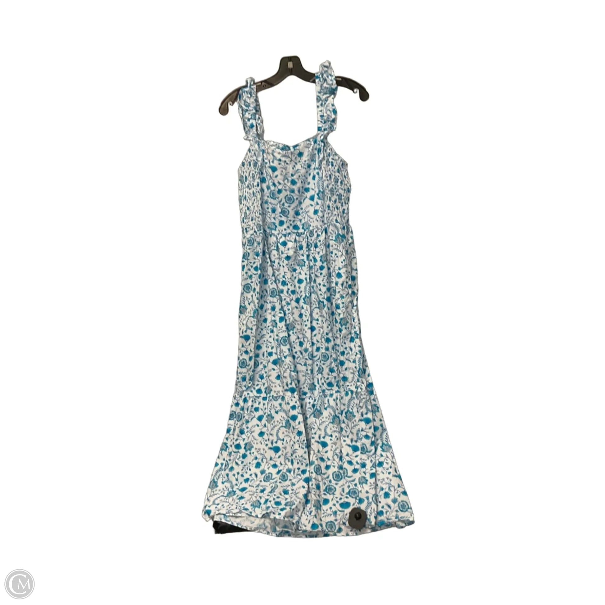 draper james blue dress Alana Tiered Dress in Blue Scattered Ditsy | Color - Blue Scattered Ditsy / 1X
