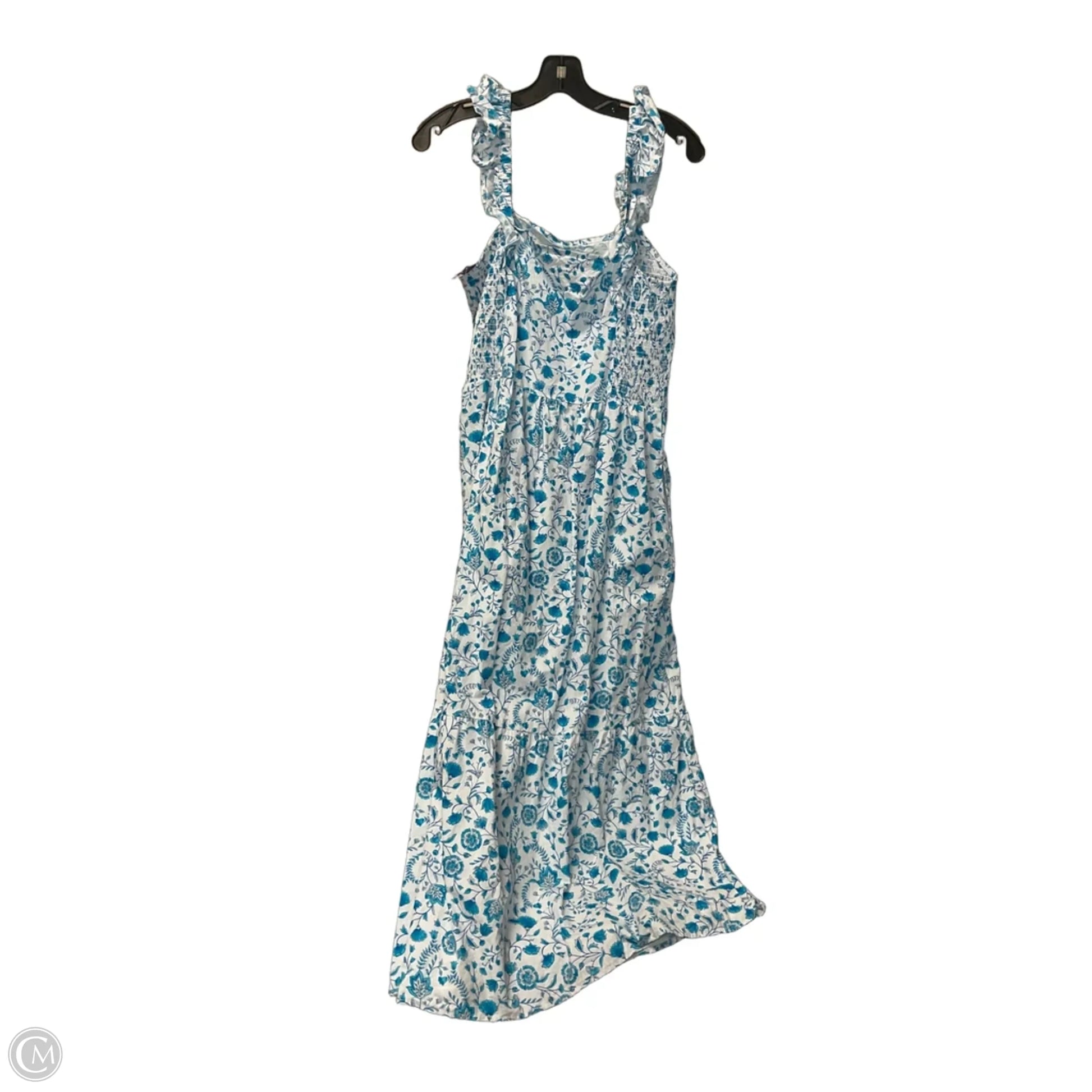 draper james maxi dress Draper James Dresses | Draper James Blue And White Floral Dress | Color: Blue/White | Size: Xl