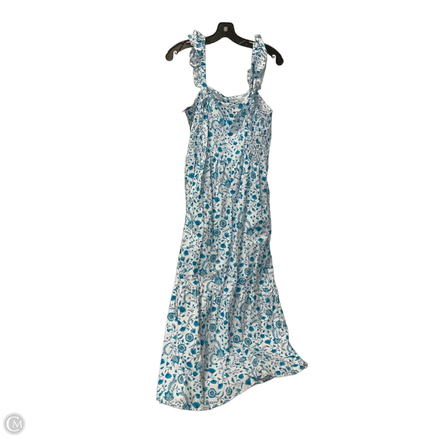 Dress Casual Maxi By Draper James In Blue & White, Size: L