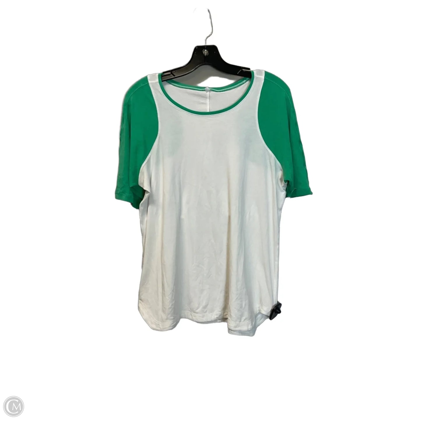 Top Short Sleeve Basic By Lululemon In Green & White, Size: 12