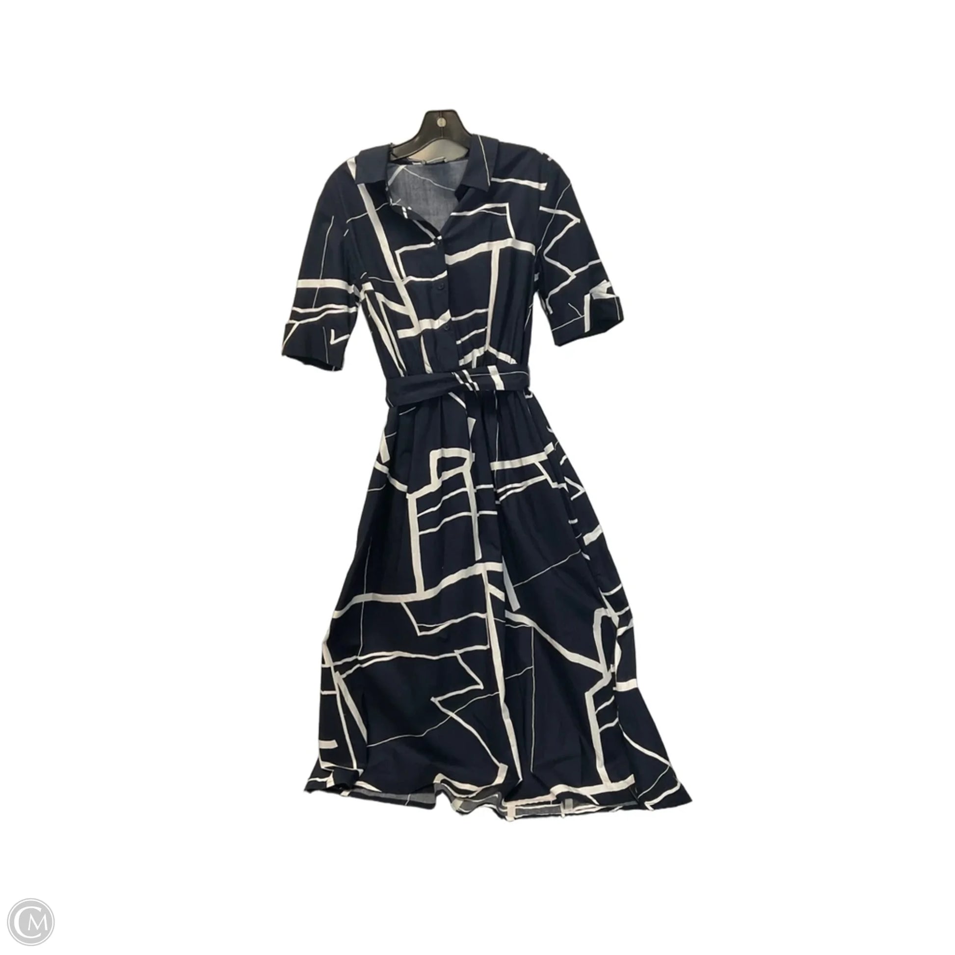 Dress Casual Maxi By Dkny In Blue & White, Size: 8 – Clothes Mentor Spartanburg SC #210