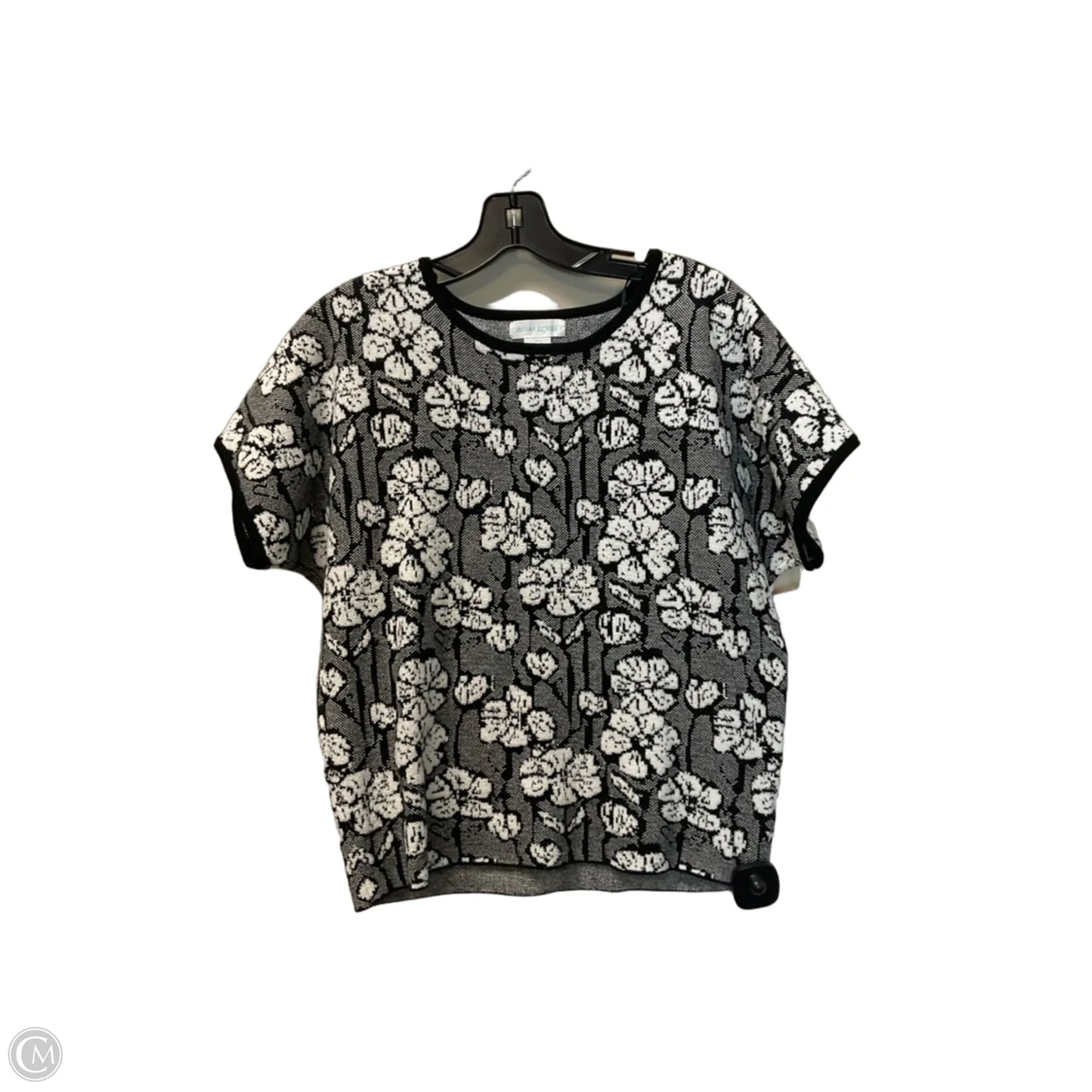 Top Short Sleeve By Cynthia Rowley In Black & White, Size: S