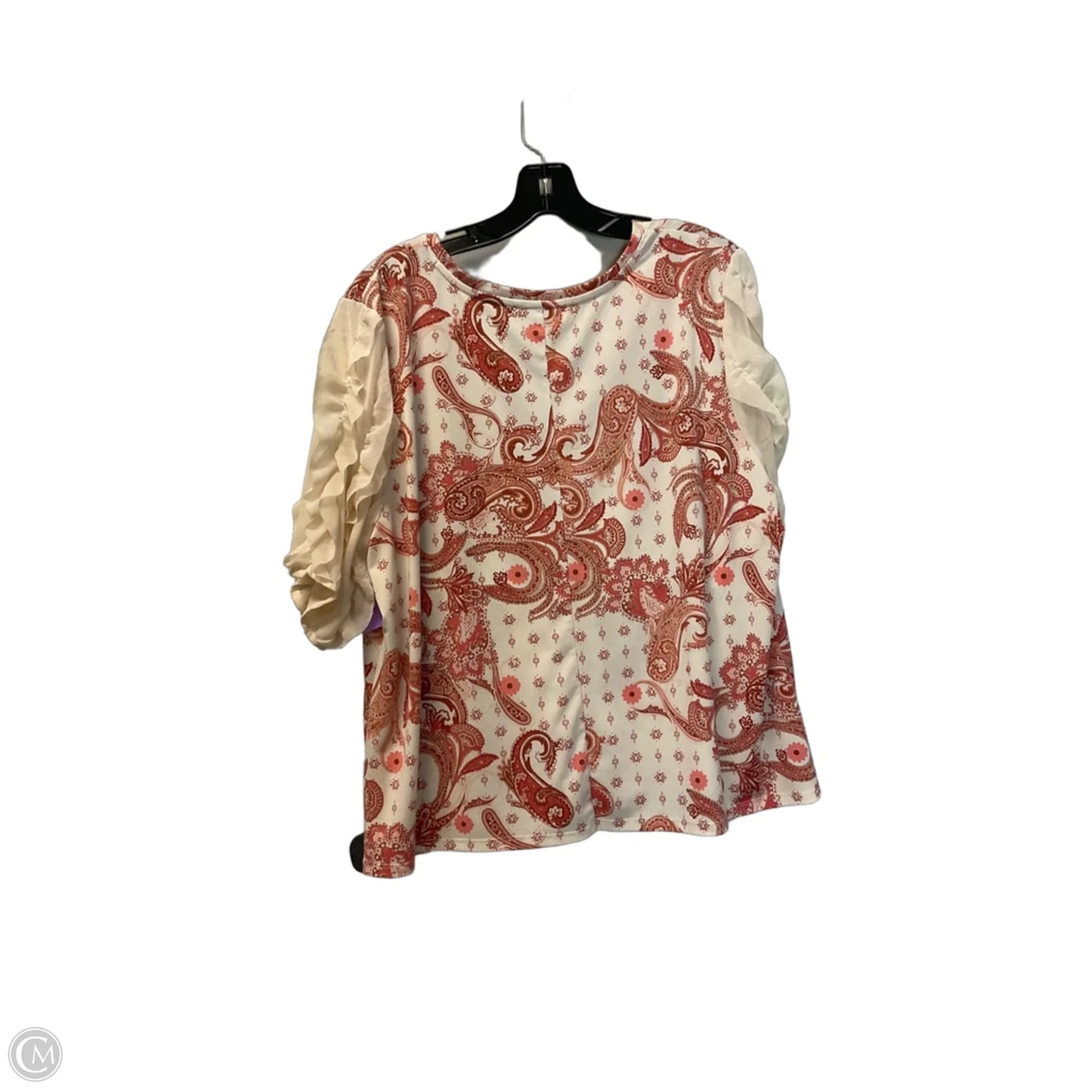 Top Short Sleeve By Cato In Cream, Size: Xl
