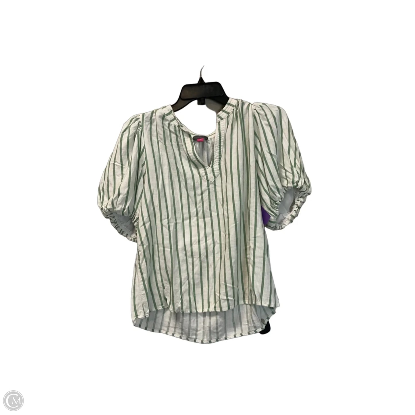 Top Short Sleeve By Vince Camuto In Striped Pattern, Size: M