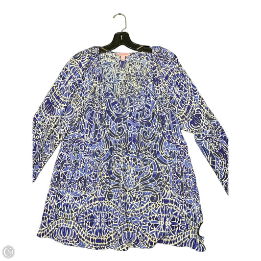 Top Long Sleeve Designer By Lilly Pulitzer In Blue, Size: L