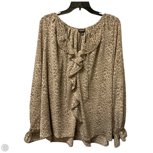 Top Long Sleeve By Torrid In Animal Print, Size: 2X