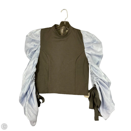 Top Long Sleeve By Gracia In Black & Blue, Size: M