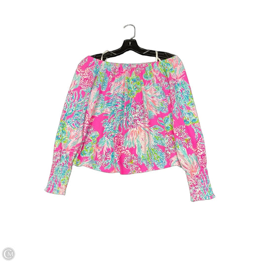Top Long Sleeve Designer By Lilly Pulitzer In Blue & Pink, Size: Xxs