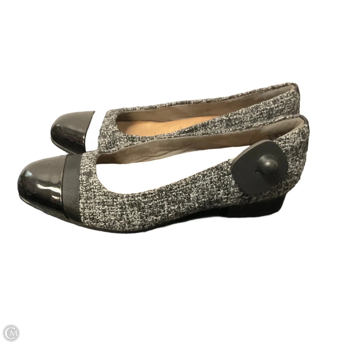 Shoes Heels Block By Clarks In Grey, Size: 9