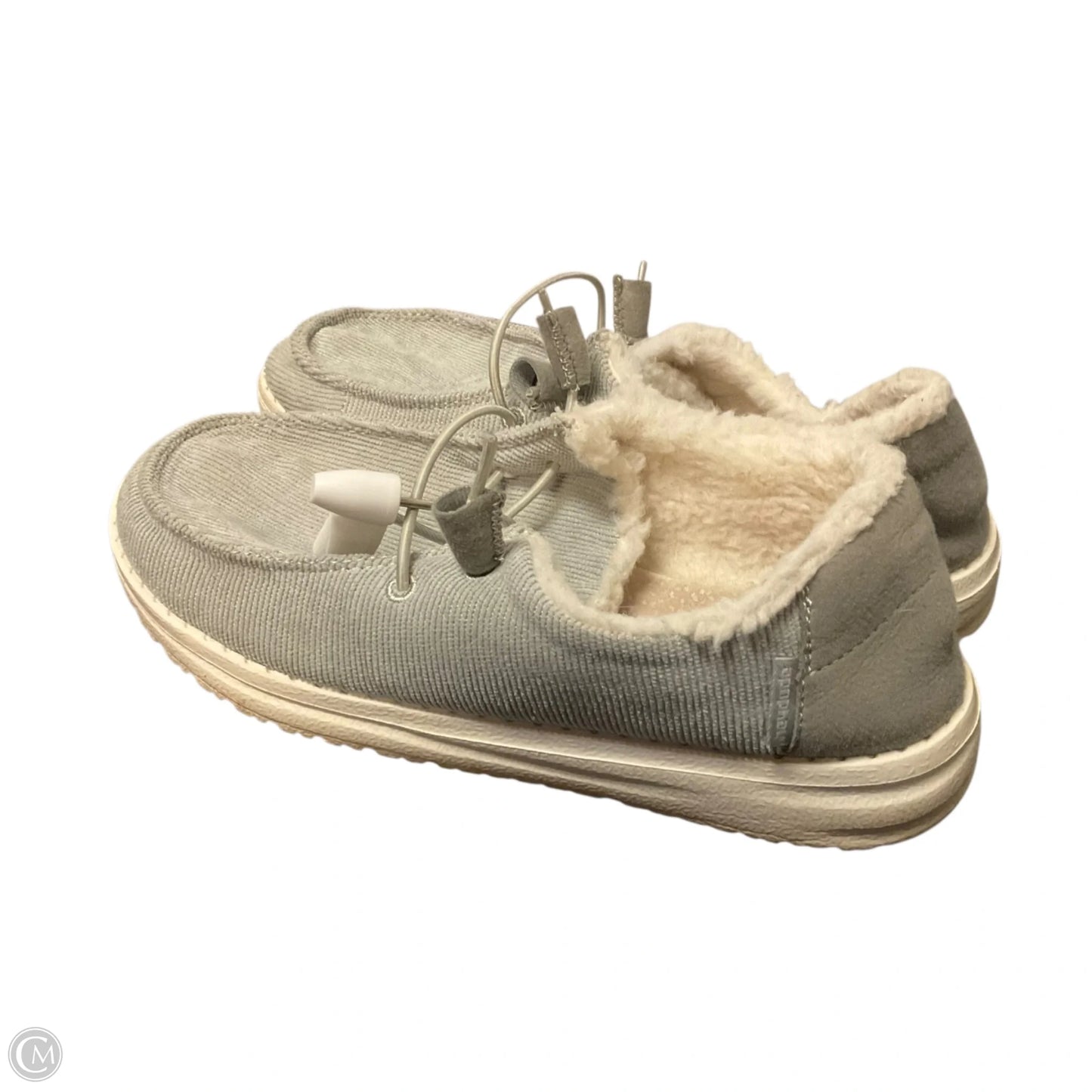 Shoes Flats By Hey Dude In Grey, Size: 5