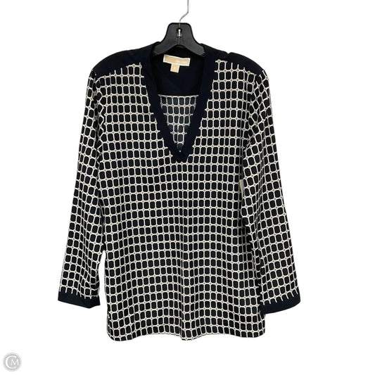 Top Long Sleeve By Michael By Michael Kors In Black & White, Size: M
