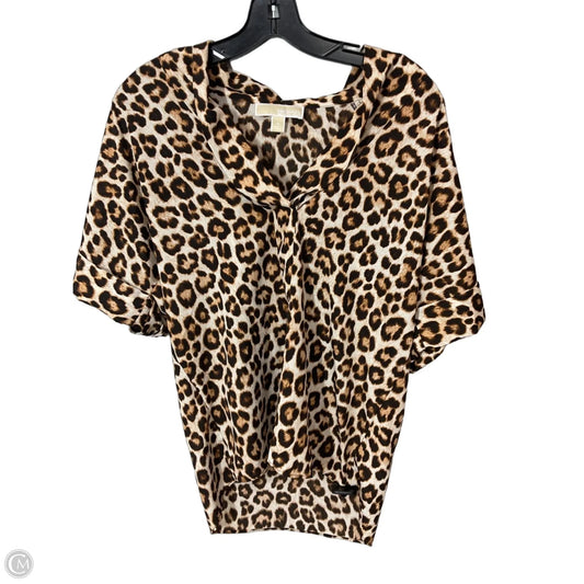 Top Short Sleeve By Michael By Michael Kors In Leopard Print, Size: M