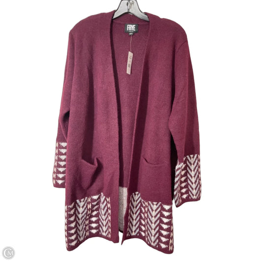 Cardigan Designer By Frye In Maroon, Size: Xl