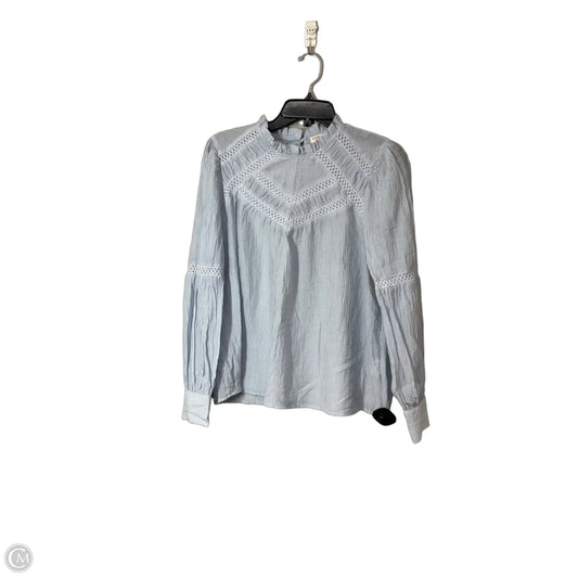 Top Long Sleeve By Laura Ashley In Blue, Size: S