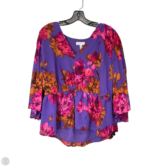 Top Long Sleeve By Sofia By Sofia Vergara In Purple, Size: Xl