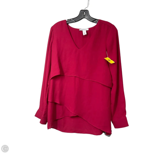 Top Long Sleeve By White House Black Market In Red, Size: 6
