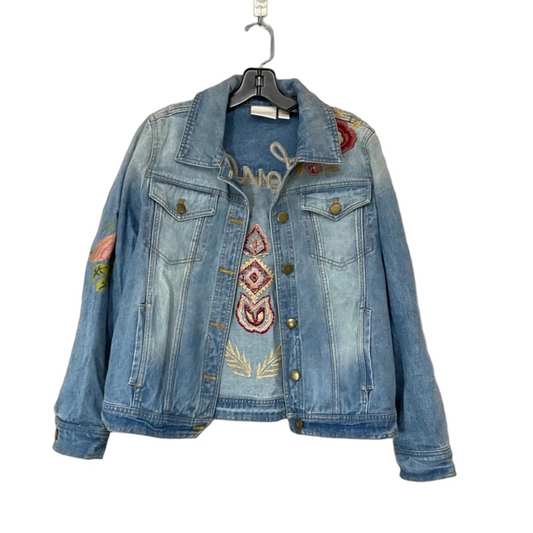 Jacket Denim By Chicos In Blue Denim, Size: M