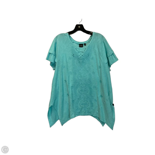 Top Short Sleeve By Rafaella In Teal, Size: L