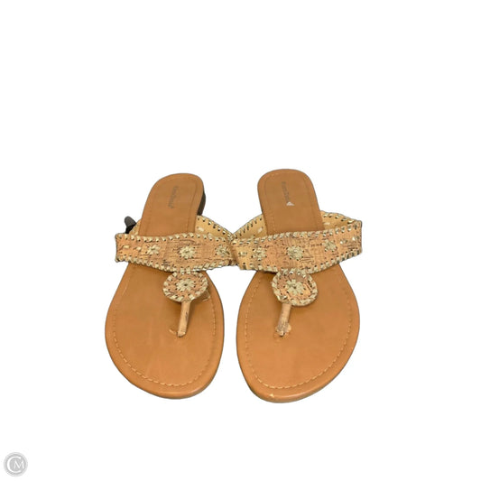 Sandals Flip Flops By Pierre Dumas In Tan, Size: 11