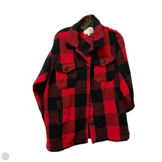 Jacket Fleece By Lucky Brand In Red, Size: M