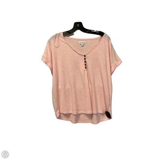 Top Short Sleeve By Wonderly In Pink, Size: M