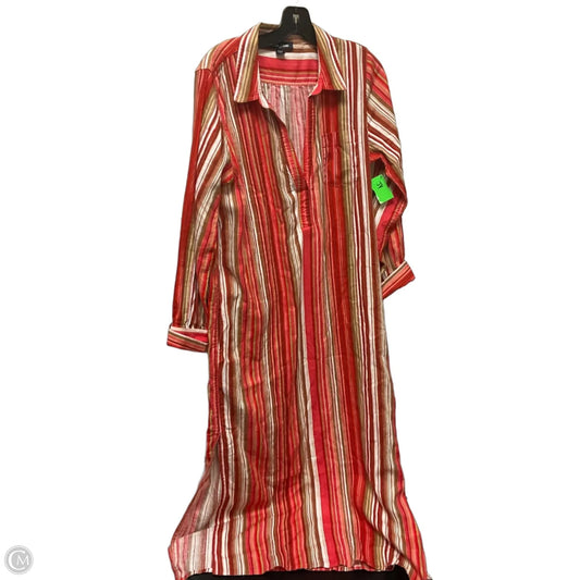 Dress Casual Maxi By Nautica In Red & Tan, Size: M