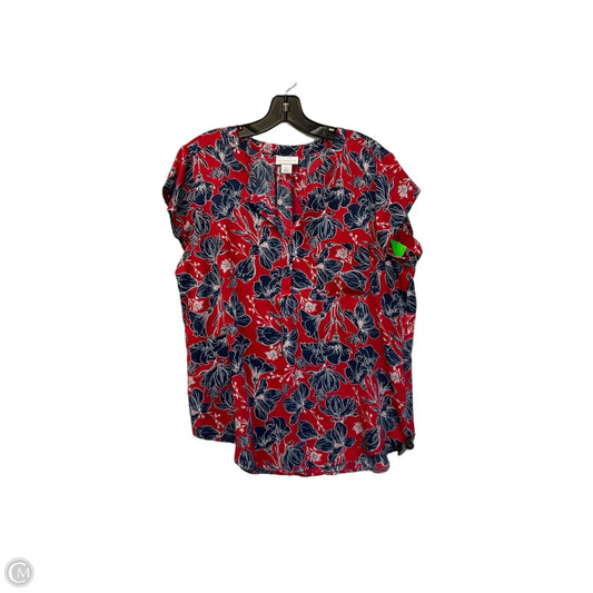 Top Short Sleeve By Liz Claiborne In Red, Size: L